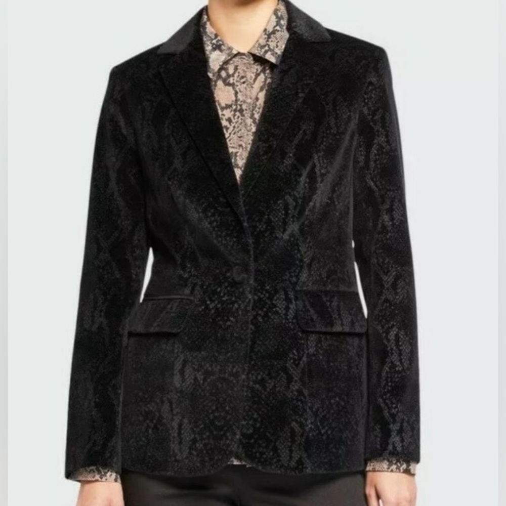 Frame Velvet Python Blazer Size 4 - Picture 15 of 16